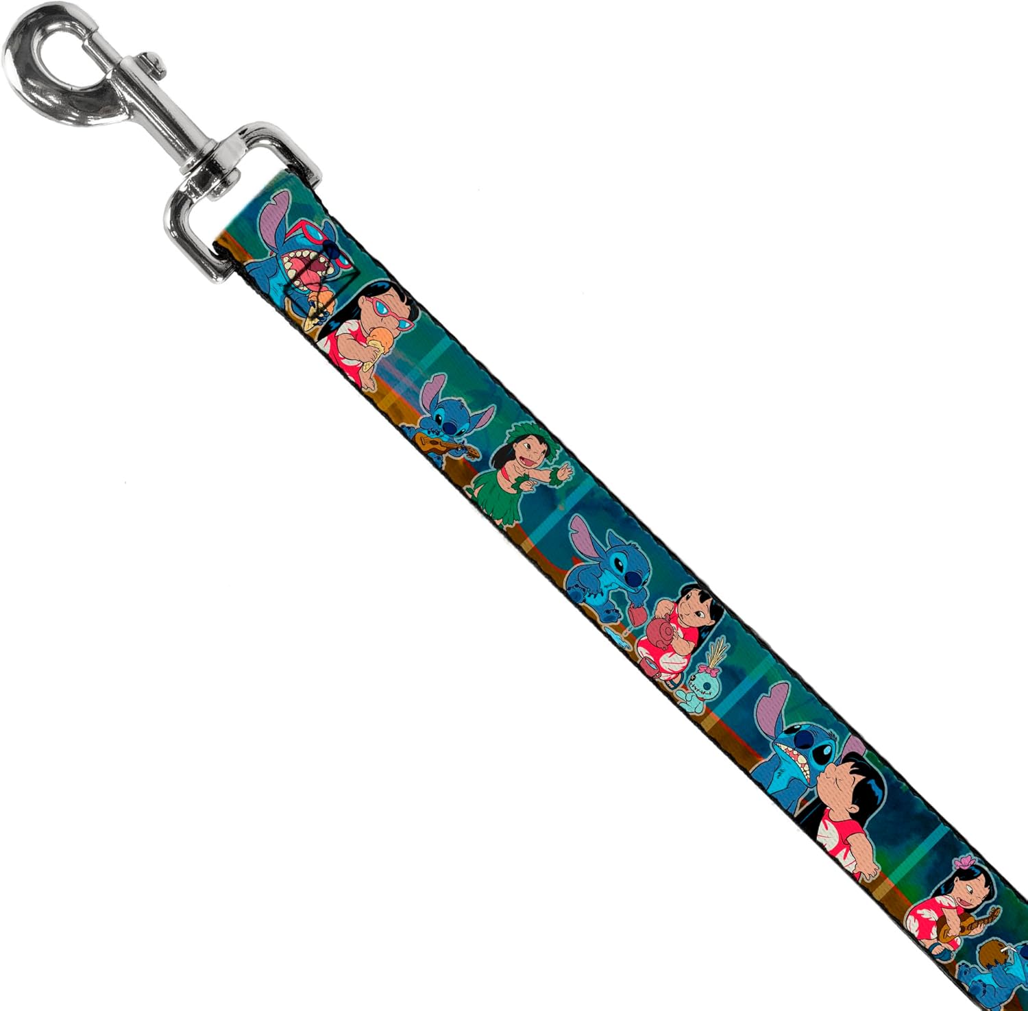 Buckle-Down Dog Leash Lilo Stitch 5 Scene Blocks 6 Feet Long 1.0 Inch Wide, Multicolor (DL-6FT-WDY301)