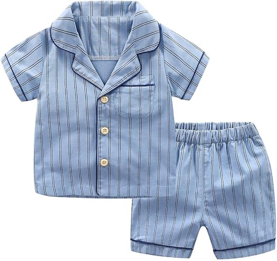 Amazon Sanifer男の子 パジャマ 半袖 ジュニア パジャマ キッズ 夏 ルームウェア 前開き 上下セット 部屋着 寝間着 カジュアル パジャマ 通販