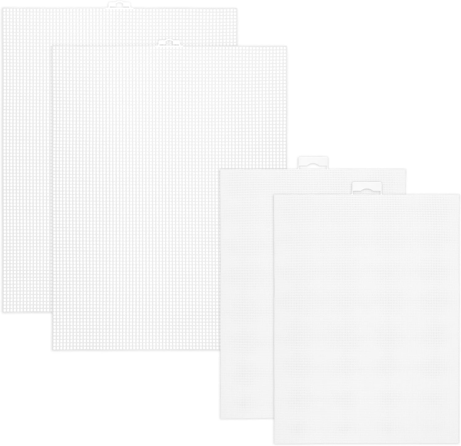 4 Pcs Plastic Mesh Canvas Sheets 14 Count Plastic Cross Stitch Canvas Embroidery Fabric Cloth for Crafts DIY Crochet Projects (13 * 10&11 * 8 inch)