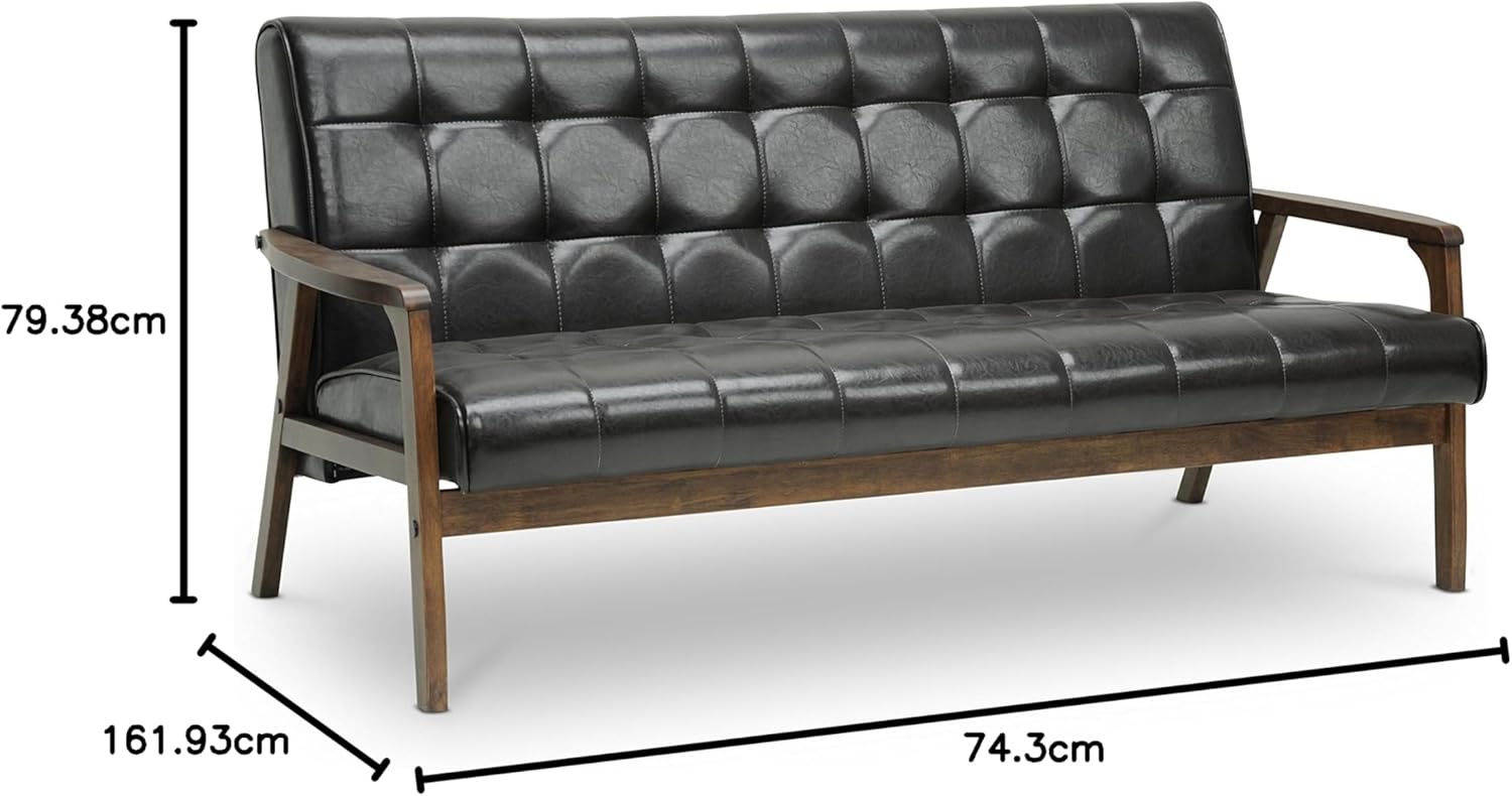 Baxton Studio Mid-Century Masterpieces Sofa, Brown, Sofa Only