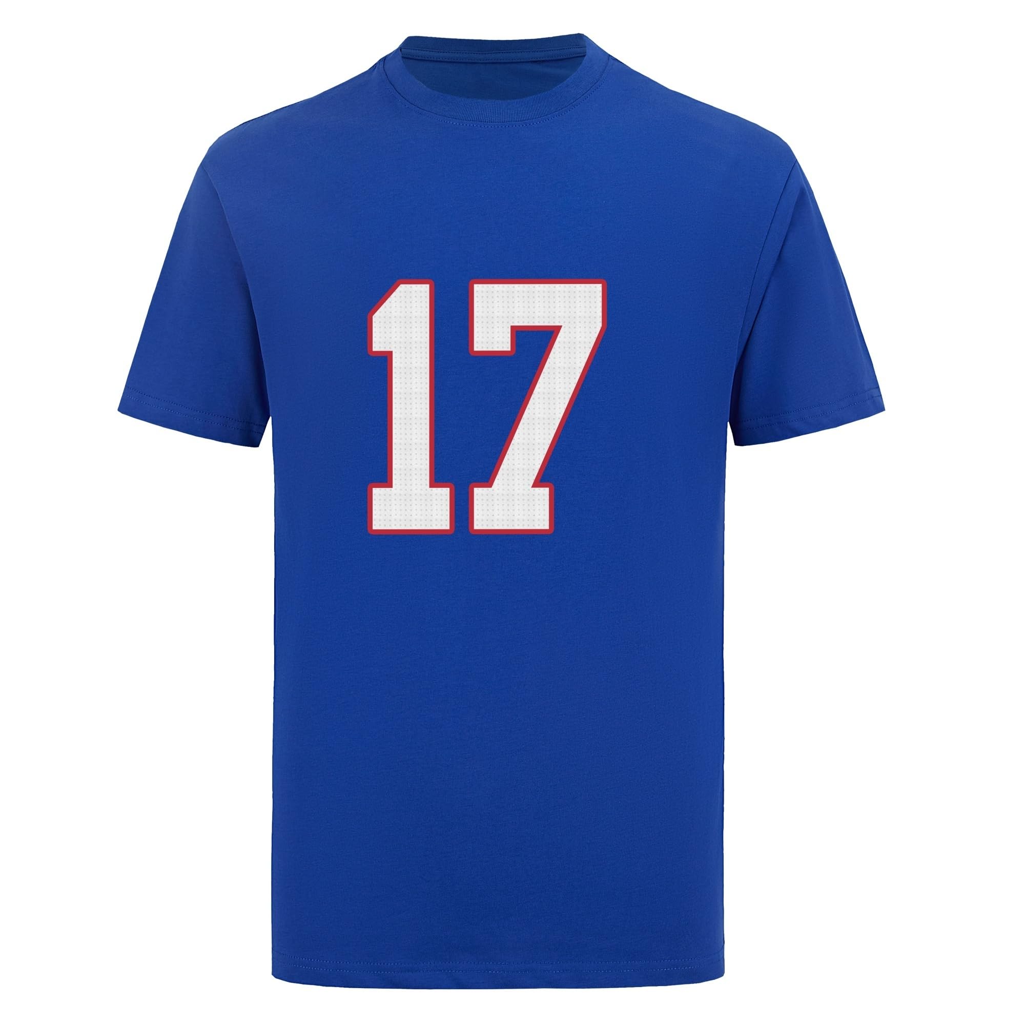 Josh Allen Blue 17# for Mens/Womens/Youth Football T-Shirt No Brand/Logos 100% Cotton
