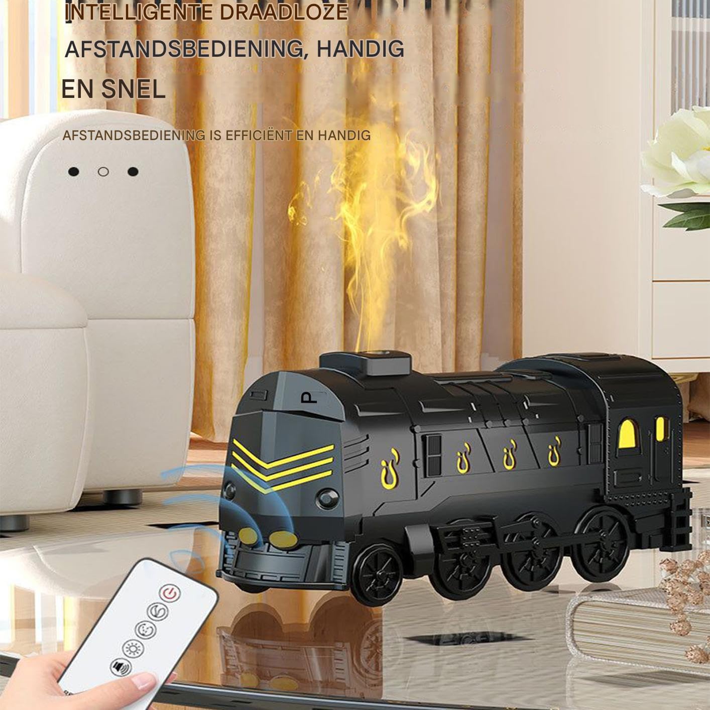 Diffuseur d'Air 7 Lumières de Couleur Train Humidificateur Décor