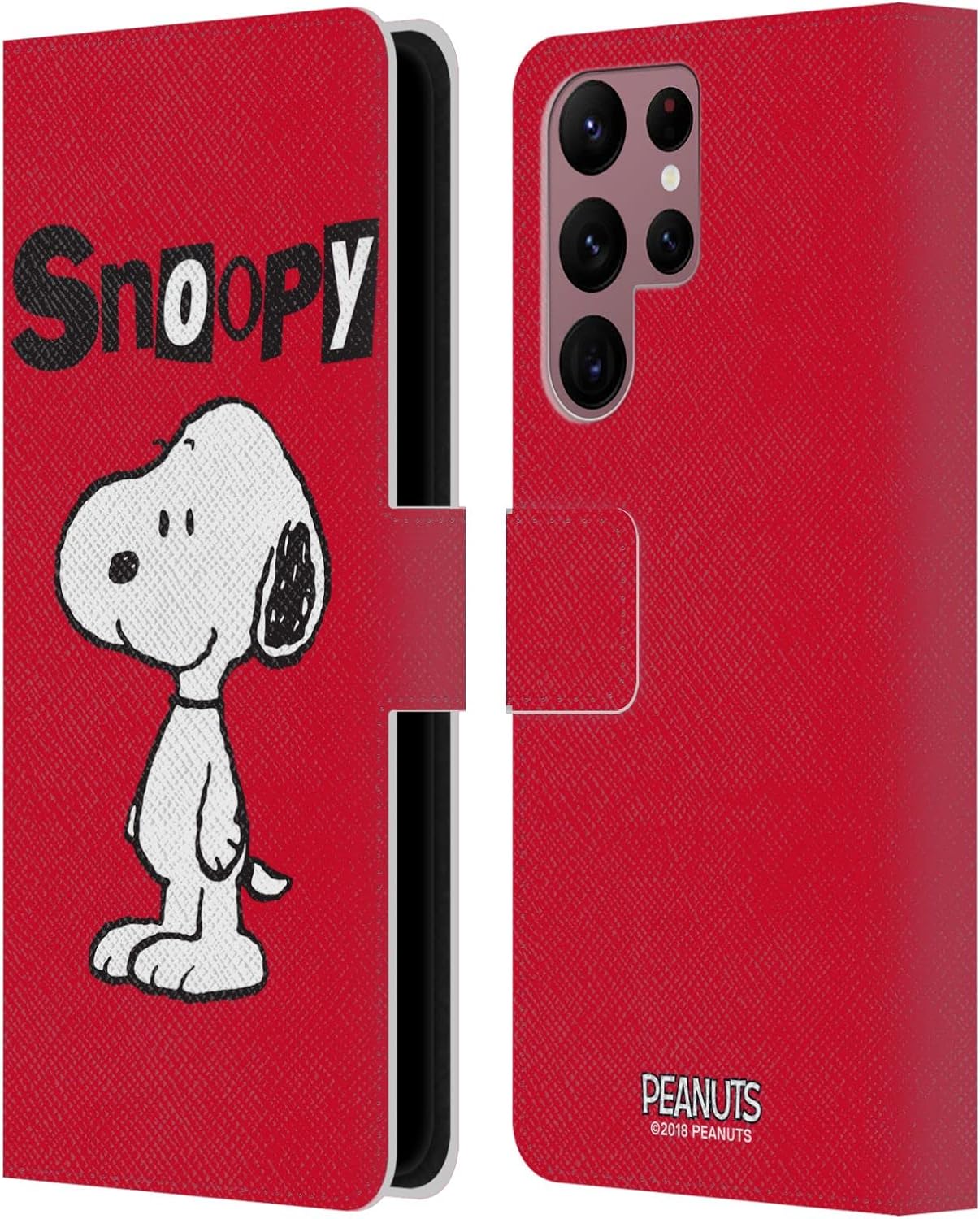 Head Case Designs Officially Licensed Peanuts Snoopy Characters Leather Wallet Case Compatible with Samsung Galaxy S22 Ultra 5G