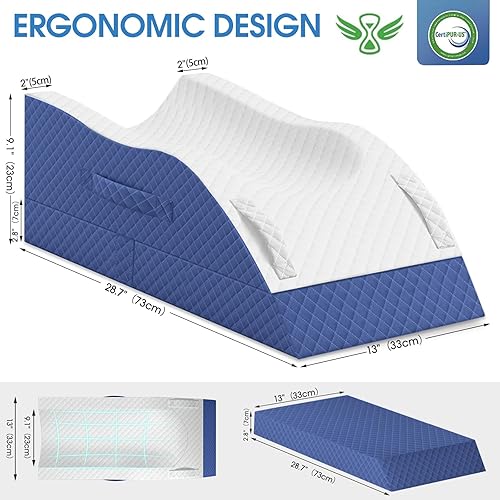 Miniatura 2 de Almohadas de elevación TranquilRelax para piernas después de cirugía, almohada de cuña de espuma viscoelástica ajustable para lesiones o descanso
