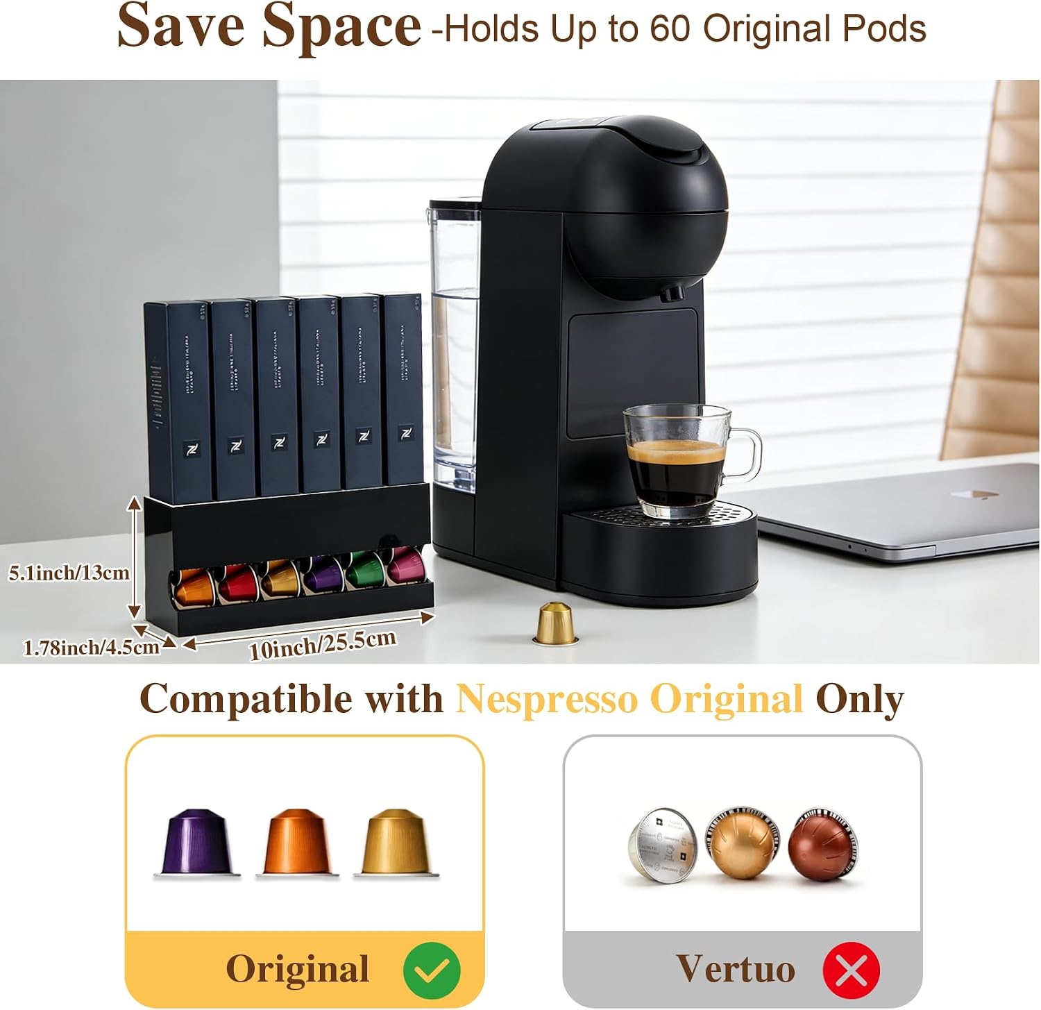 Coffee Pod Holder Compatible with Nespresso Original