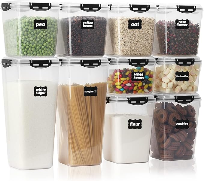 Airtight Food Storage Containers with Lids, CASA LINGO Large Pantry