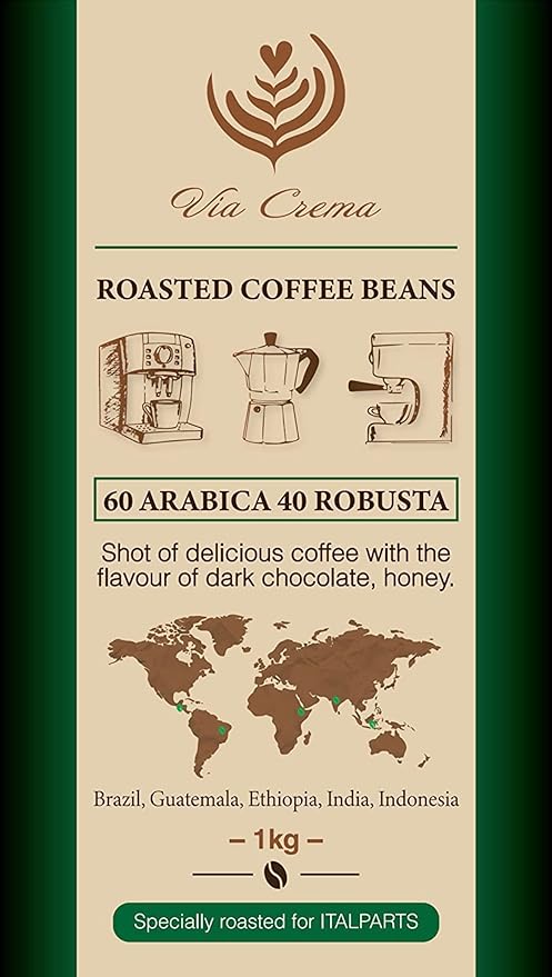 VIA CREMA 1 Kg Granos de Café Tostado Chocolate Oscuro miniatura 3