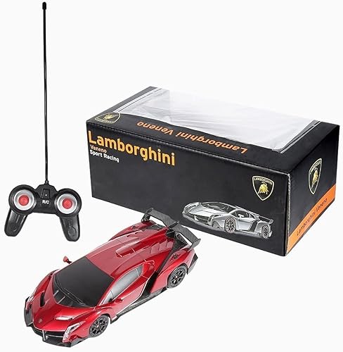 Miniatura 5 de Auto de Radio control remoto Lamborghini Veneno RW escala 1/24 Sport Racing Car RC, rojo, Rojo