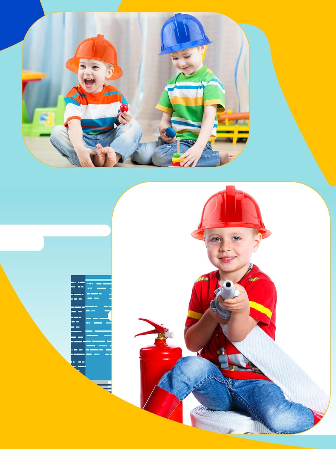 30 Pieces Kids Toy Construction Hat Colorful Plastic Worker Helmet Construction Worker Hard Hat for Boys Girls Dress Up Construction Party Supplies, 6 Colors - Image 4