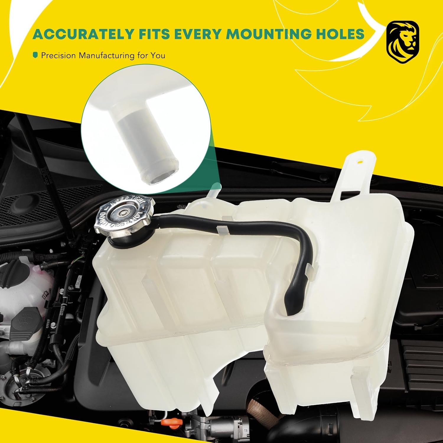 YHTAUTO Engine Coolant Recovery Overflow Reservoir Tank W/Pressurized Cap & Tubing For Dodge Journey 2009-2010 3.5L 2011-2019 3.6L, Replace for # 05058456AD, 05058456AE, 4596198