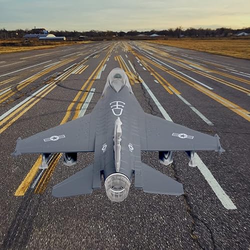 Miniatura 5 de Ailejia Diecast F 16 Fighting Falcon modelo de avión avión Ejército Fuerza Aérea Juguetes Militar Avión Tire hacia atrás con luces y sonidos (F 16