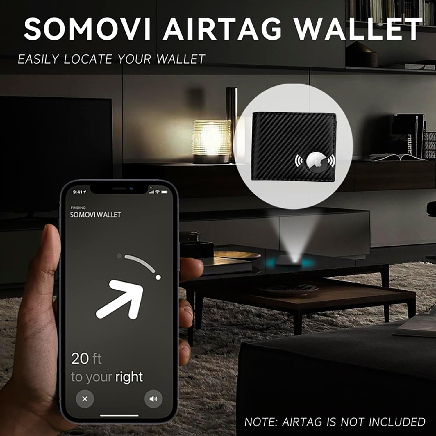 Mens Wallet with AirTag Holder, Genuine Leather Bifold RFID Blocking Wallet for Men - 2 ID Window 13 Cards Holders 1 Gift Box, AirTag Not Included - Image 4