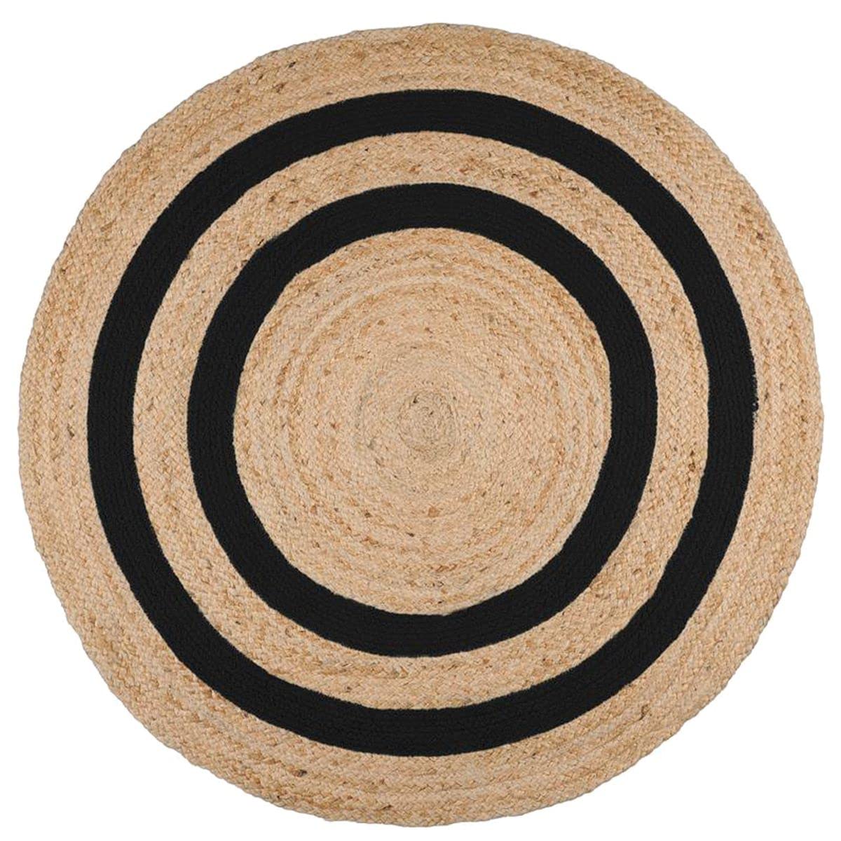 Tapis maori en jute tressée 90 cm pour créer un coin lecture bohème