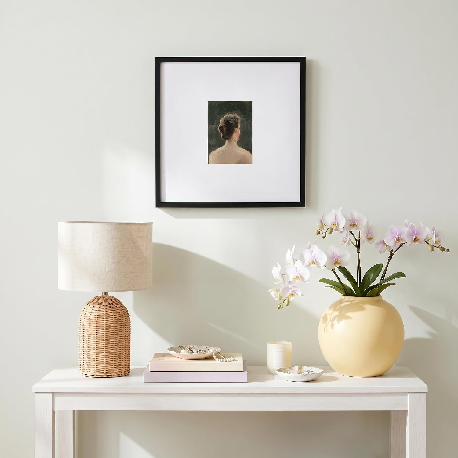 Americanflat 16x16 Picture Frame with Polished Plexiglass - Use as 5x7 Frame with Mat or Display 16x16 Photo Without Mat - Streamline Collection - Thin Border Square Frames for Wall Display - Black