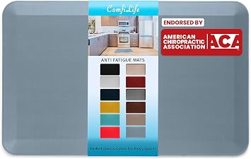 ComfiLife Anti Fatigue Floor Mat 3/4 Inch Thick Perfect Kitchen Mat, Standing Desk Mat Comfort at Home, Office, Garage Durable Stain Resistant Non-Slip Bottom 20" x 32", Denim