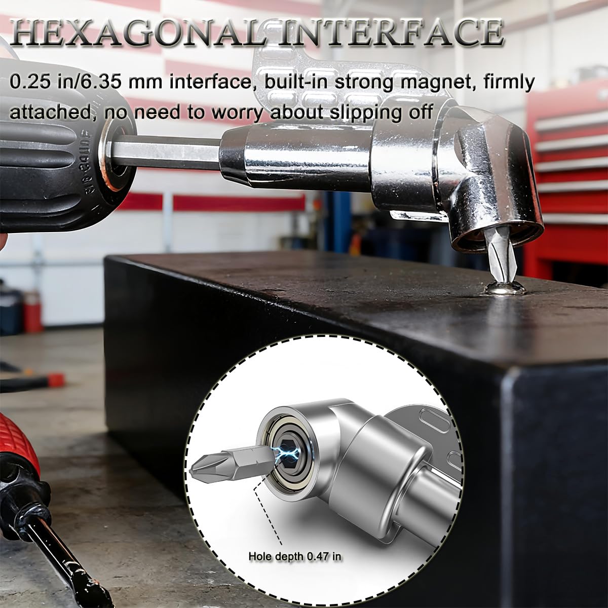 2026 New Right Angle Screwdriver, 105-Degree Right Angle Drill Adapter, Drill Bit Adapter for Tight Spaces, Hexagonal interface with Multi function Screwdriver Bit (Short+Long)