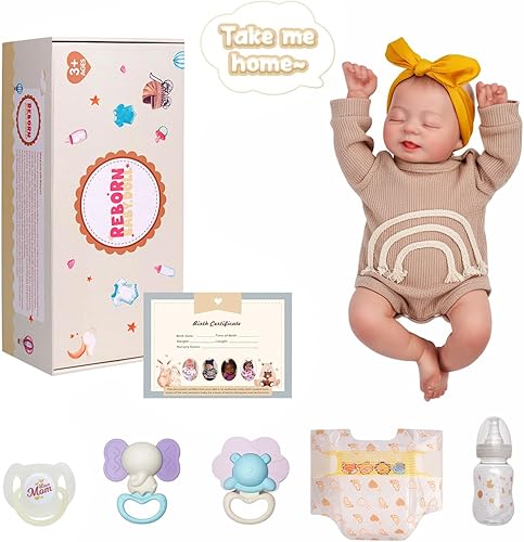 Miniatura 6 de BABESIDE Muñecas de bebé Reborn realistas  17 pulgadas cuerpo suave muñeca bebé realista bebé niña con kit de alimentación accesorios regalo para