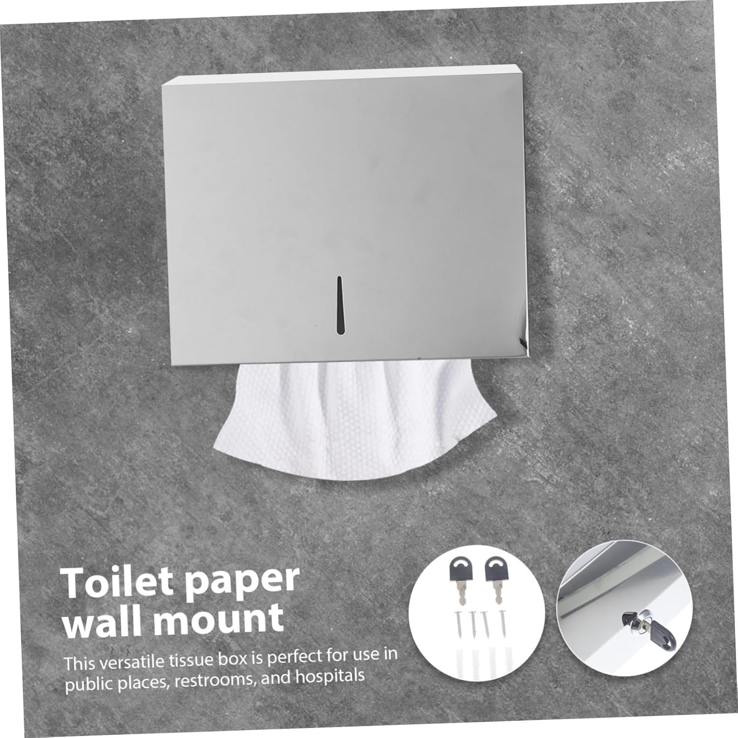 Commercial Paper Towel Dispenser Tissue Holder for Bathroom Kitchen Wall Mount Design for Quick Replacement Elegant Finish for Public Home Use