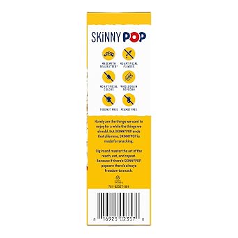 SkinnyPop Butter Microwave Popcorn, 2.8 oz, 12 Boxes