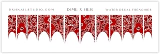 DXH NAIL CO Classic Red Bandana Nail Decals Water Transfer Nail Wraps Manicure Accessories (FRENCHIES)