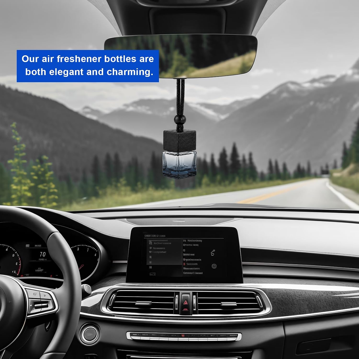 3 PCS Hanging Car Air Freshener, Empty Diffuser (Gradient Black) image 3