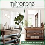 Mirrorons Miroir mural, 20" x 28" Miroir Vanity, Miroir de salle de bains rectangle, Miroirs pour la chambre à coucher de salle d'eau murale, Miroir sans cadre avec bord poli, Pendules horizontales & Vertical