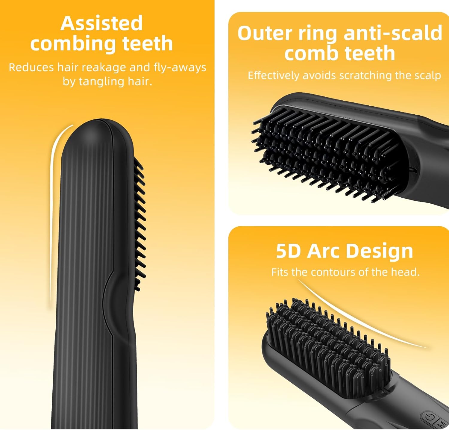 Cordless Straightener Brush Pro - 45W Fast Charge Portable Frizz-Free Styling for Travel,Effortless Beach Waves,Frizz-Free Shine & Salon Texture, Ideal for All Hair Types - Image 4