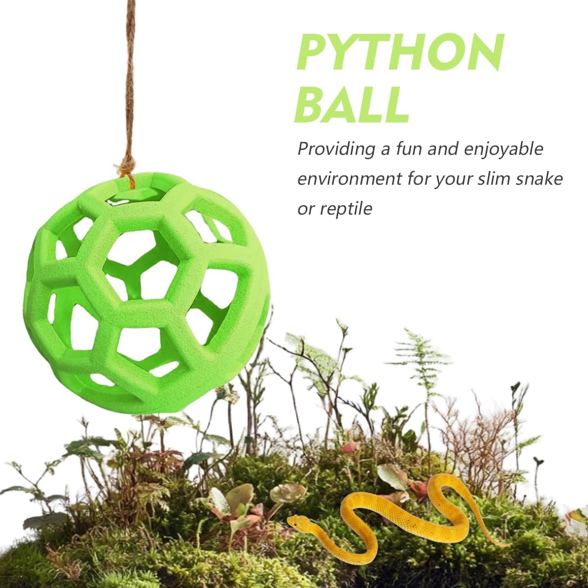 Slim Snake Ball Python Accessories Reptile Climbing Ball Python Playground Climbing Toys (Green)