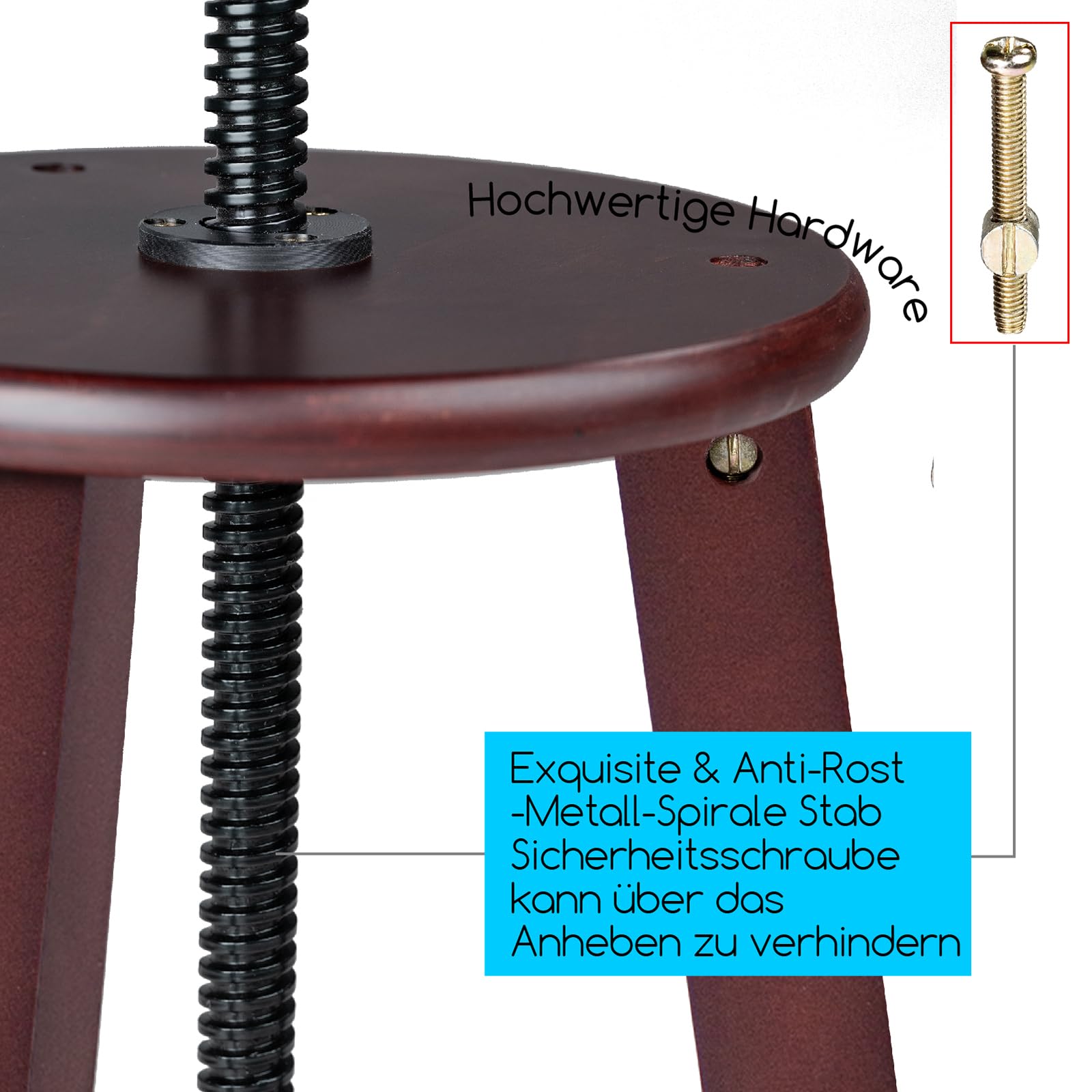 MEEDEN Hocker aus Holz mit Verstellbarer Höhe,Künstlerhocker,Büro Studio Hocker,Bis Zu 100 kg,Deutsches Buchenholz,Perfekt für Künstleratelier,Heimgebrauch,Küche,Bars