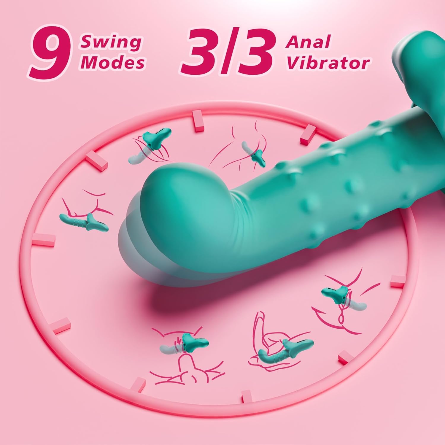 Sex Toys Vibrator Clitoral G Spot Dildo - Adult Sex Toy for Women 9 Thrusting 9 Vibrating 9 Rotate, Anal Clit Nipple Vibradores Rabbit Vibrators, Adult Sex Toys Games, Rose Sex Toy Dildos LCD Display