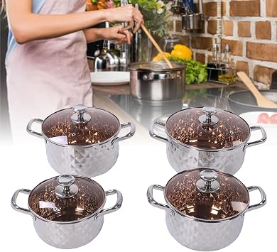 Stainless Steel Cookware Set Nonstick Stockpot with Lid Double Handles Multipurpose Cooking Pot Dishwasher Safe