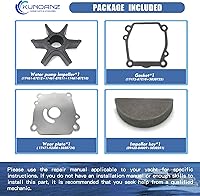 Vista 4 de Kit de reparación de impulsor de bomba de agua 17400-87E04 5031731 18-3254 para Suzuki Johnson Evinrude Sierra 60 70 90 100 HP de 2/4 tiempos fuera
