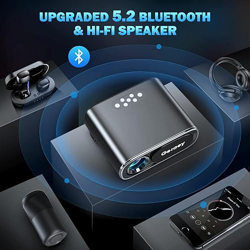 Miniatura 6 de Proyector 1200 ANSI 4K con WiFi y Bluetooth, cubierta de lente automática de enfoque automático Goiaey Proyector para exteriores, Keystone