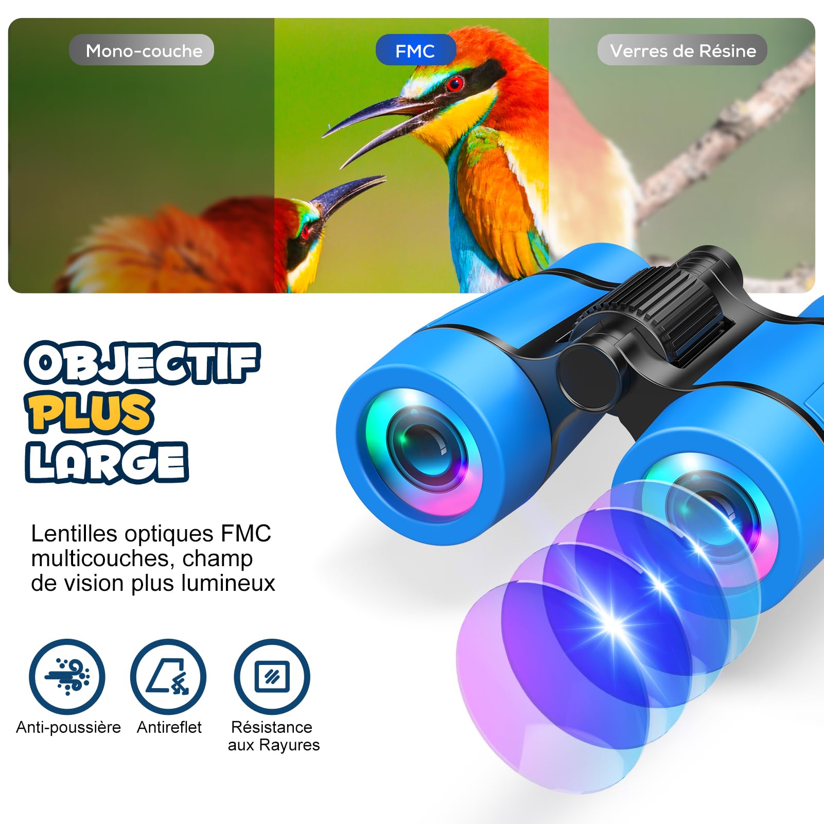 Dislocati Talkie-Walkie Enfants + Jumelles 4x30 – Set Espion, Extérieur, Jeu De Rôle, Dès 3-9 Ans