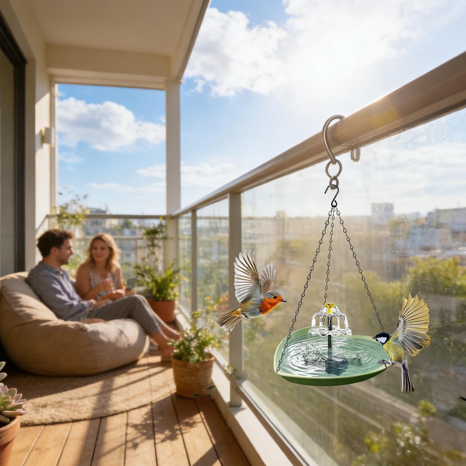 Baignoires pour oiseaux d'extérieur Alimenté par Énergie Solaire, Forme