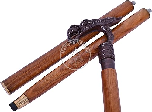 Miniatura 3 de Humaira Nautical Bastones de latón antiguo con mango de dragón de diseño vintage