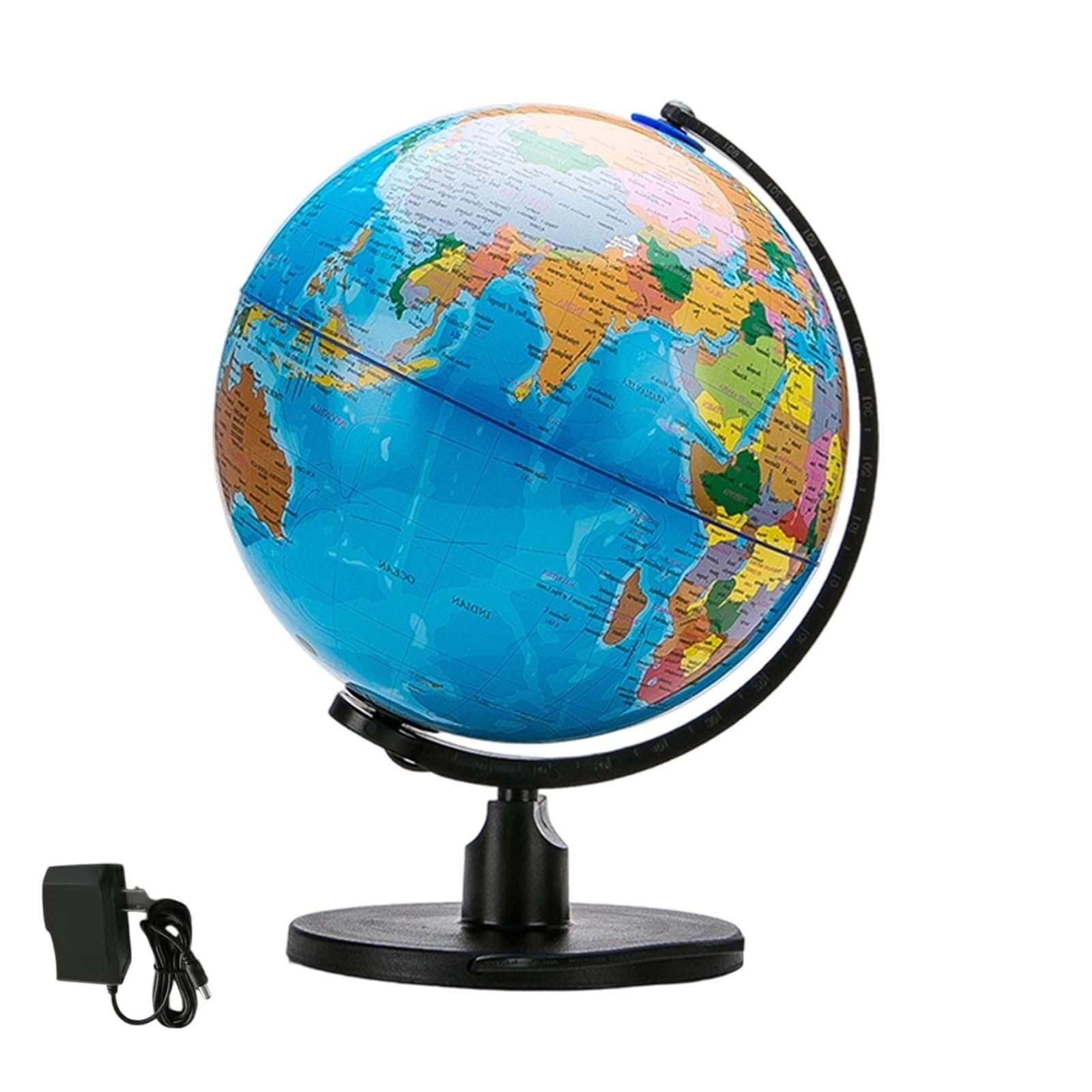 Globe terrestre LED 25cm : outil éducatif en anglais pour vos études