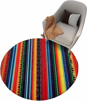 Rainbow Stripe Area Runner Rug for Bedroom Living Room Bathroom Kitchen Hallway Office,Boho Minimalist Geometric Line Round Washable & Fluffy Patio Carpet Outdoor Indoor Bath Door Desk Floor Mat,3.3FT