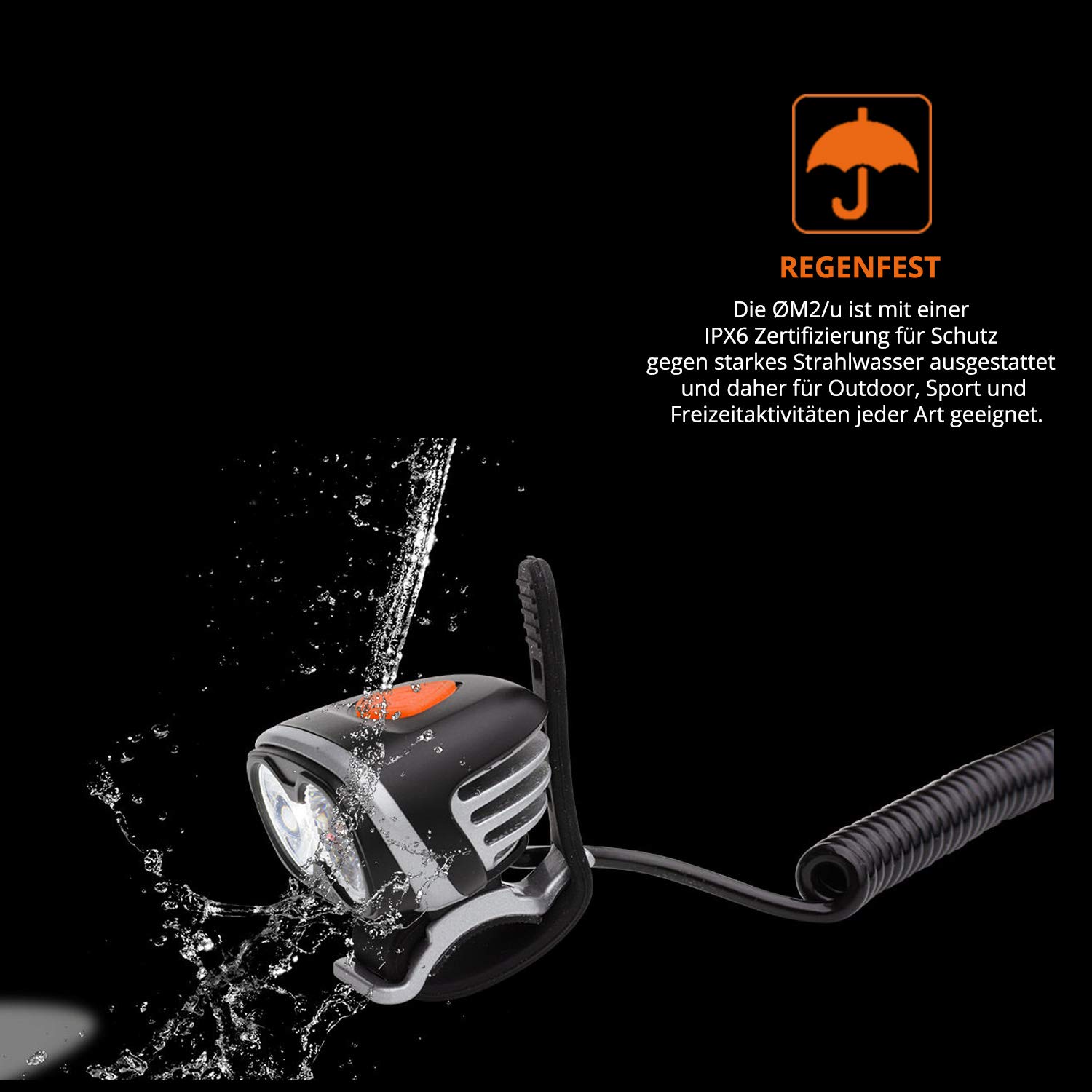 USB lampa czołowa do kasku, lampa sportowa i rekreacyjna o jasności 720 lumenów | 3 tryby świecenia | może być zasilana wszystkimi bankami Power Bankami 5 V z wyjściem 2 A