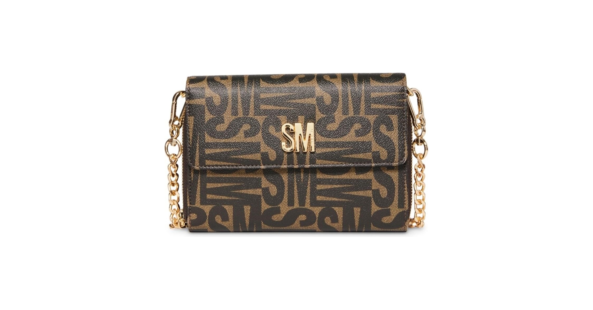 Steve Madden Bcarina SM Logo Embossed Textured Brown Honey