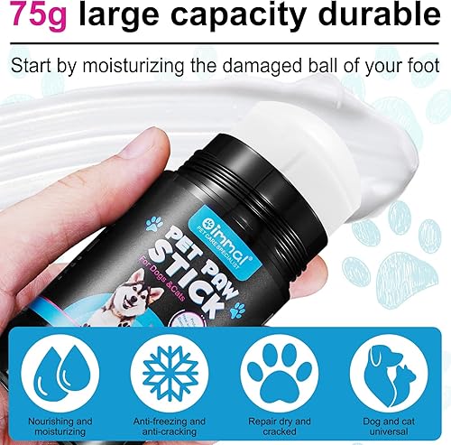 Miniatura 5 de Bálsamo para patas de perro de 2.6 onzas, bálsamo de patas para perros, palitos de patas de mascotas, calma, cura y protege las patas de perro