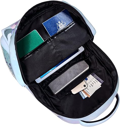 Miniatura 4 de DAATUANG Mochila simple y moderna mochila de viaje Mochila pequeña Mochila impermeable Mochila de moda Mochila linda, Sirena, Mochilas de viaje