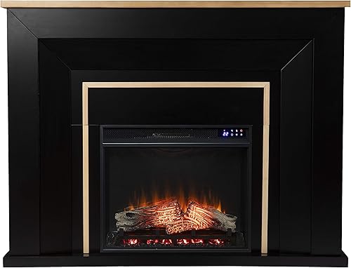 Miniatura 3 de SEI Furniture Cardington - Chimenea eléctrica, color negro y natural