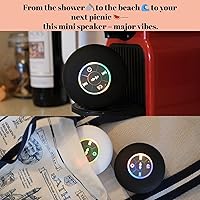 Vista 3 de Altavoz de ducha Bluetooth con LED – Altavoz mini inalámbrico portátil con micrófono y ventosa, resistente al agua IPX4 para ducha, viaje, piscina