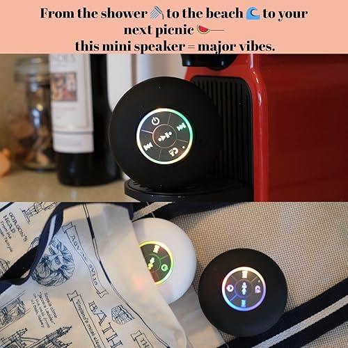 Miniatura 3 de Altavoz de ducha Bluetooth con LED  Mini altavoz inalámbrico portátil con micrófono y ventosa, IPX4 resistente al agua para ducha, viajes, piscina,