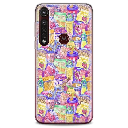 Miniatura 4 de Funda de TPU compatible con Motorola G9 G8 Plus G7 E20 P40 Z4 Edge 20 G22 Stylus silicona transparente suave Anime Snacks coreanos Impresión ligera