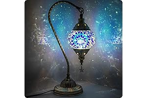 Yarra-Decor Artisan Crafted Tiffany Mosaic Glass Table Lamps with Delicate Bronze Base