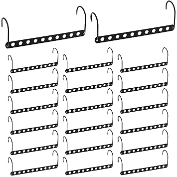 Jetec Closet Hangers Space Saver Metal Magic Hangers Saving Clothes Hangers for Closet Organizer Clothing Hanger Organizer Hook Design Closet Organizer Hanger (Black,20 Pieces)