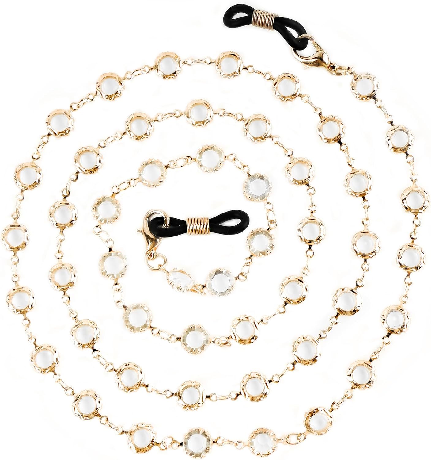 BILIONE Crystal Beaded Eyeglasses Chain for Women and Girls, Eye Glasses Holders Around Neck, Sunglasses Strap Holder