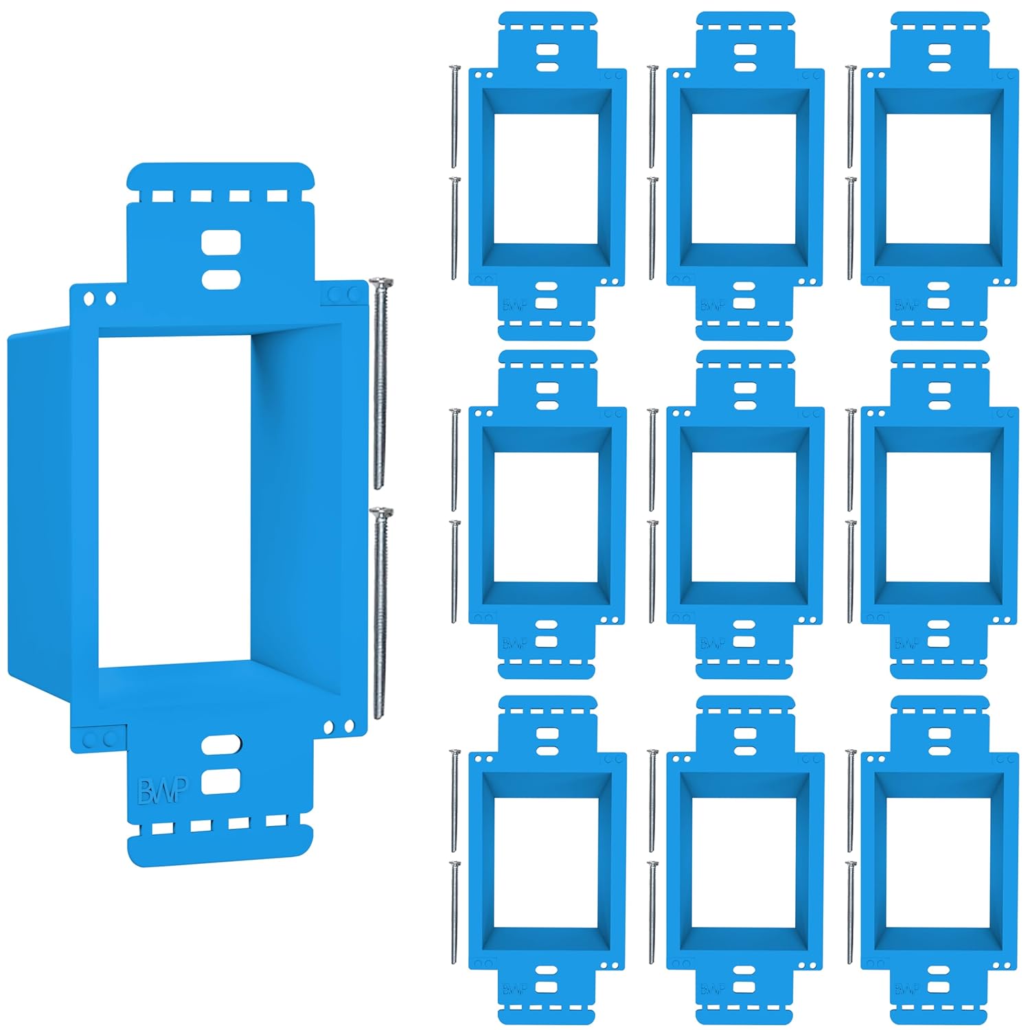BWP 10 Pack Electrical Outlet Box Extender 1 Gang - Electrical Box Extender with 20 Screws -Single Gang Box Extender Outlet